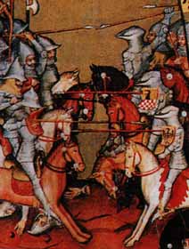 The battle of the Polish Army with Tatars, fresco of the 15 century